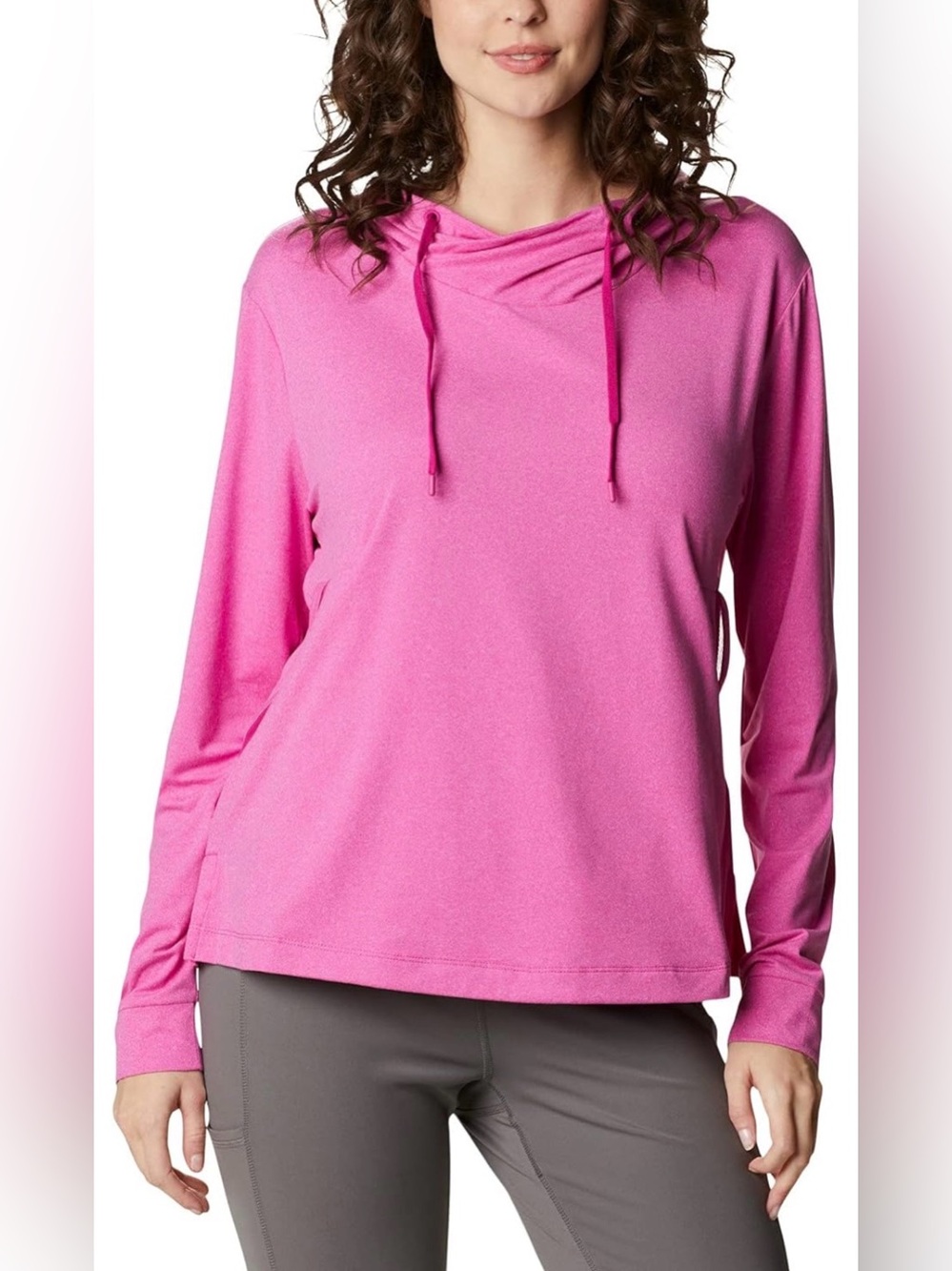 NWT Columbia Women's Slack Water Knit Hoodie-Pink - UPF 50 -Omni-Shade - Sz L